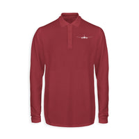 Thumbnail for Airbus A350 Silhouette Designed Long Sleeve Polo T-Shirts