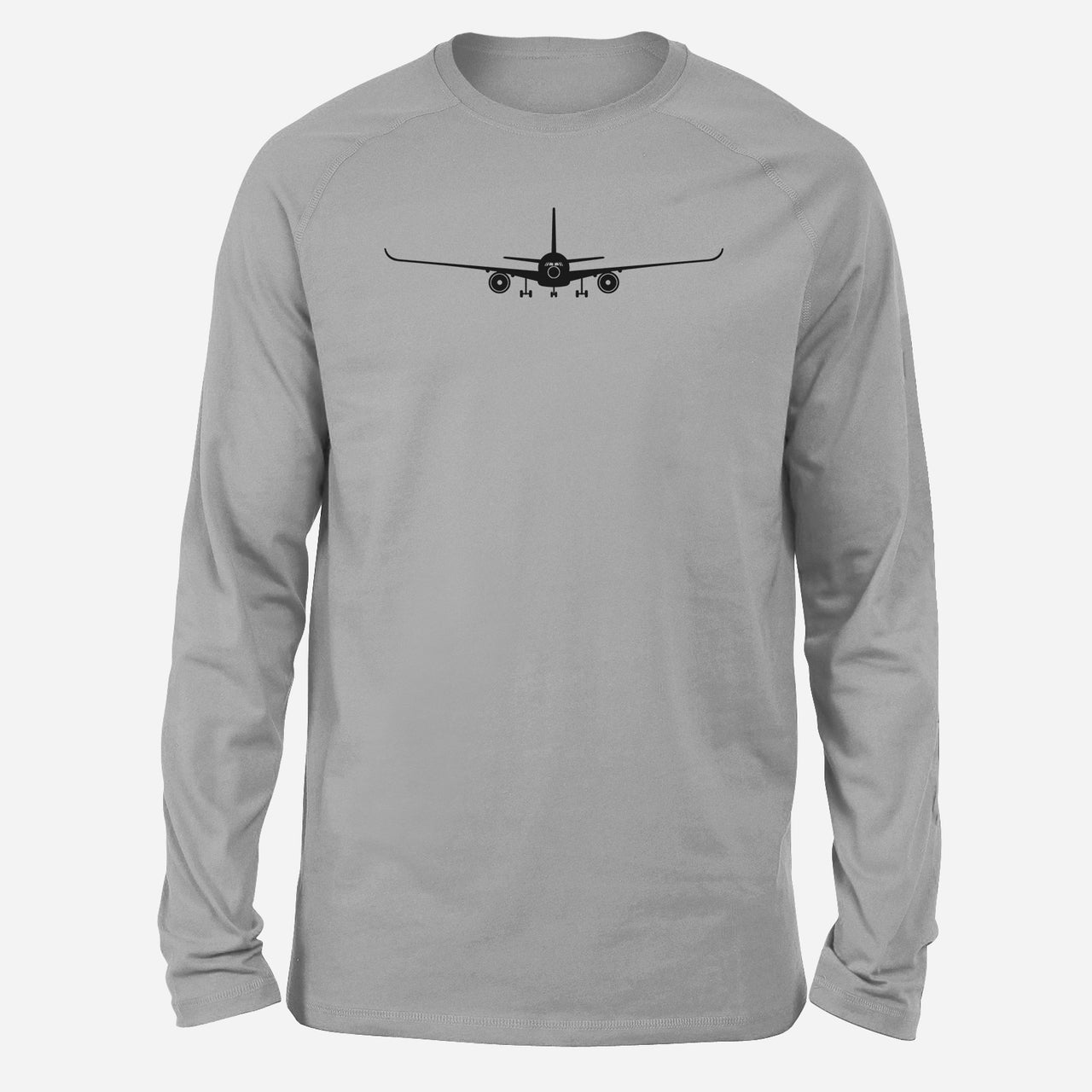 Airbus A350 Silhouette Designed Long-Sleeve T-Shirts