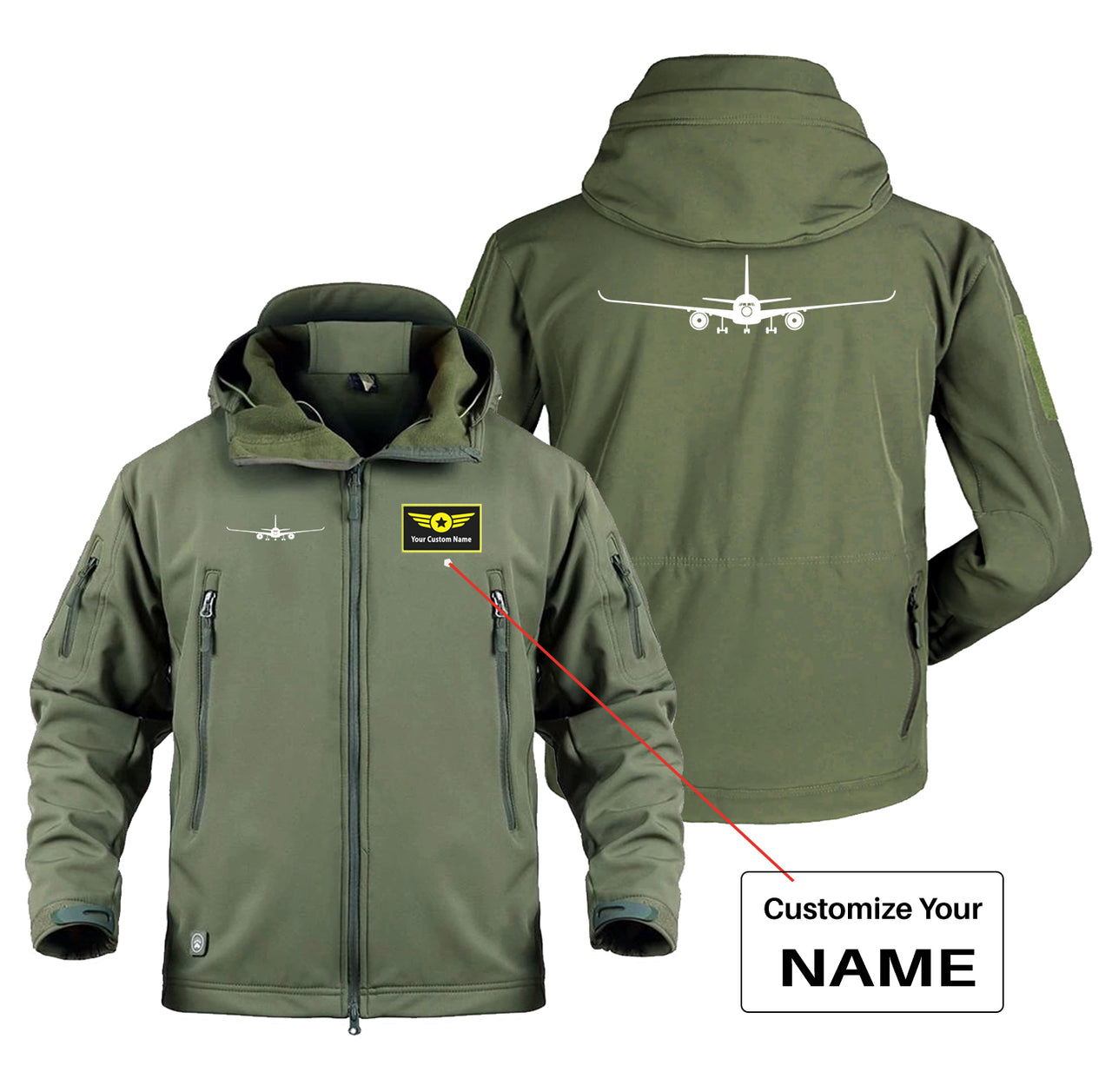 Airbus A350 Silhouette Designed Military Jackets (Customizable)