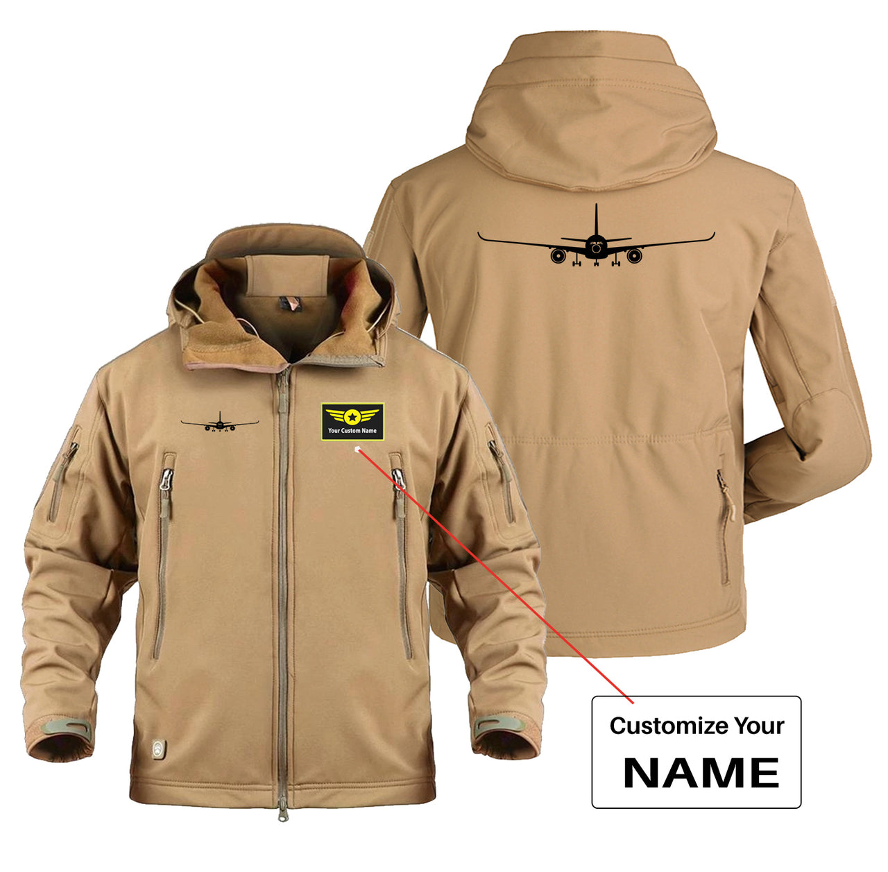 Airbus A350 Silhouette Designed Military Jackets (Customizable)