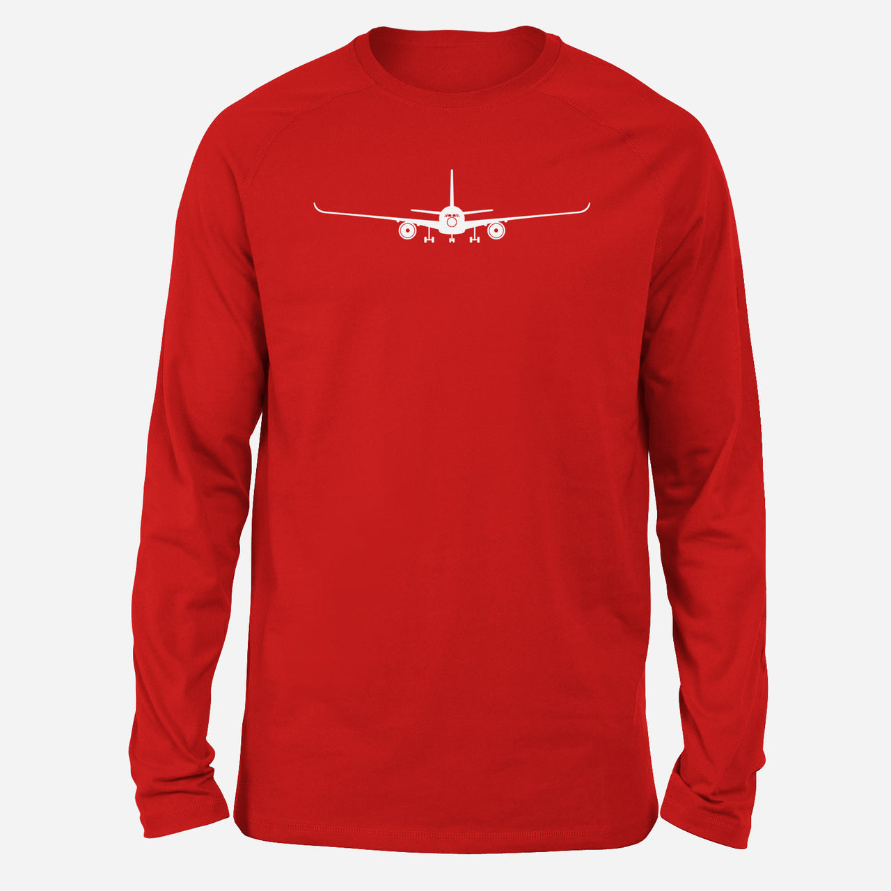 Airbus A350 Silhouette Designed Long-Sleeve T-Shirts