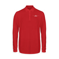 Thumbnail for Airbus A350 Silhouette Designed Long Sleeve Polo T-Shirts