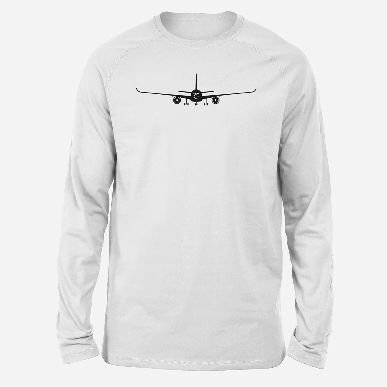 Airbus A350 Silhouette Designed Long-Sleeve T-Shirts