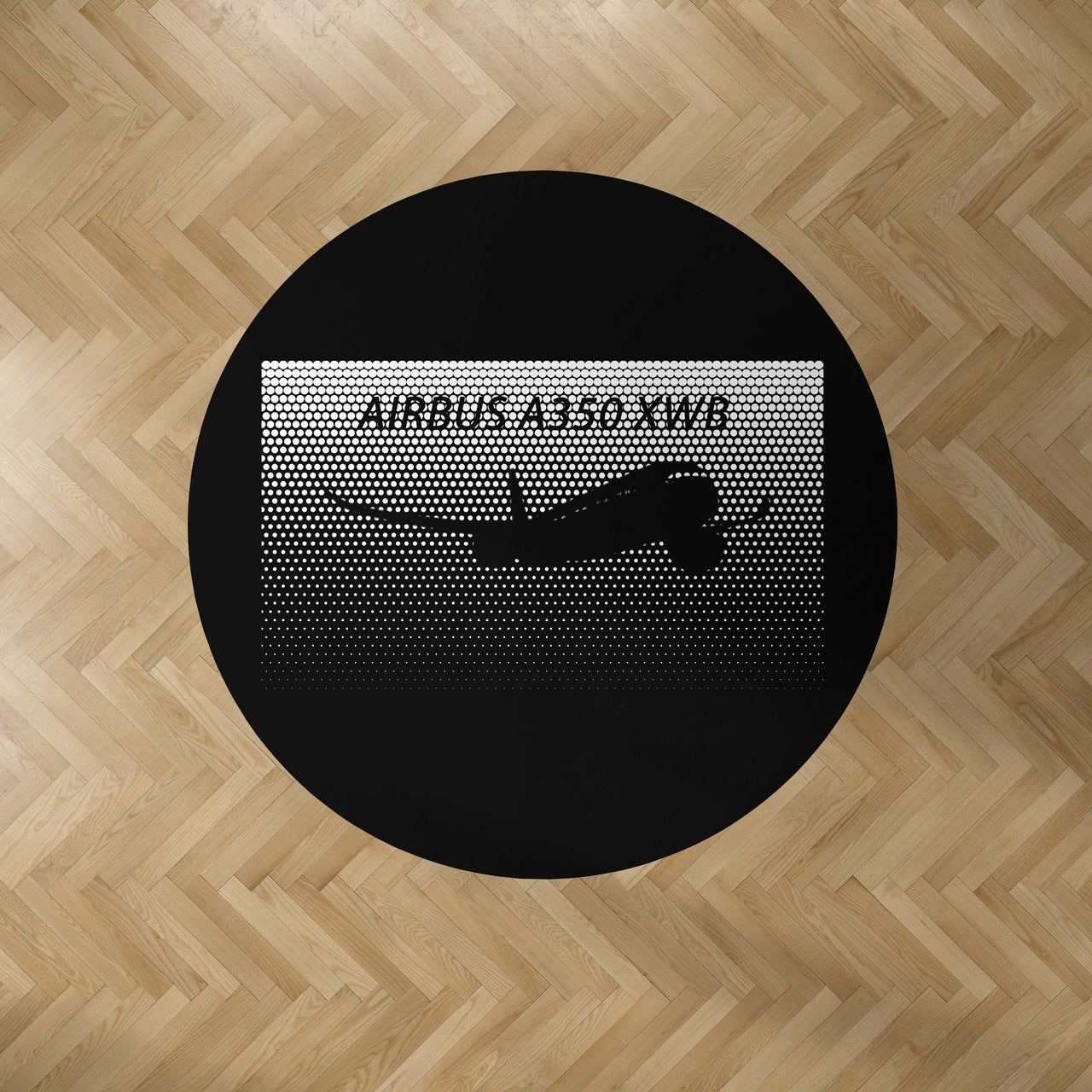 Airbus A350XWB & Dots Designed Carpet & Floor Mats (Round)