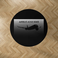 Thumbnail for Airbus A350XWB & Dots Designed Carpet & Floor Mats (Round)