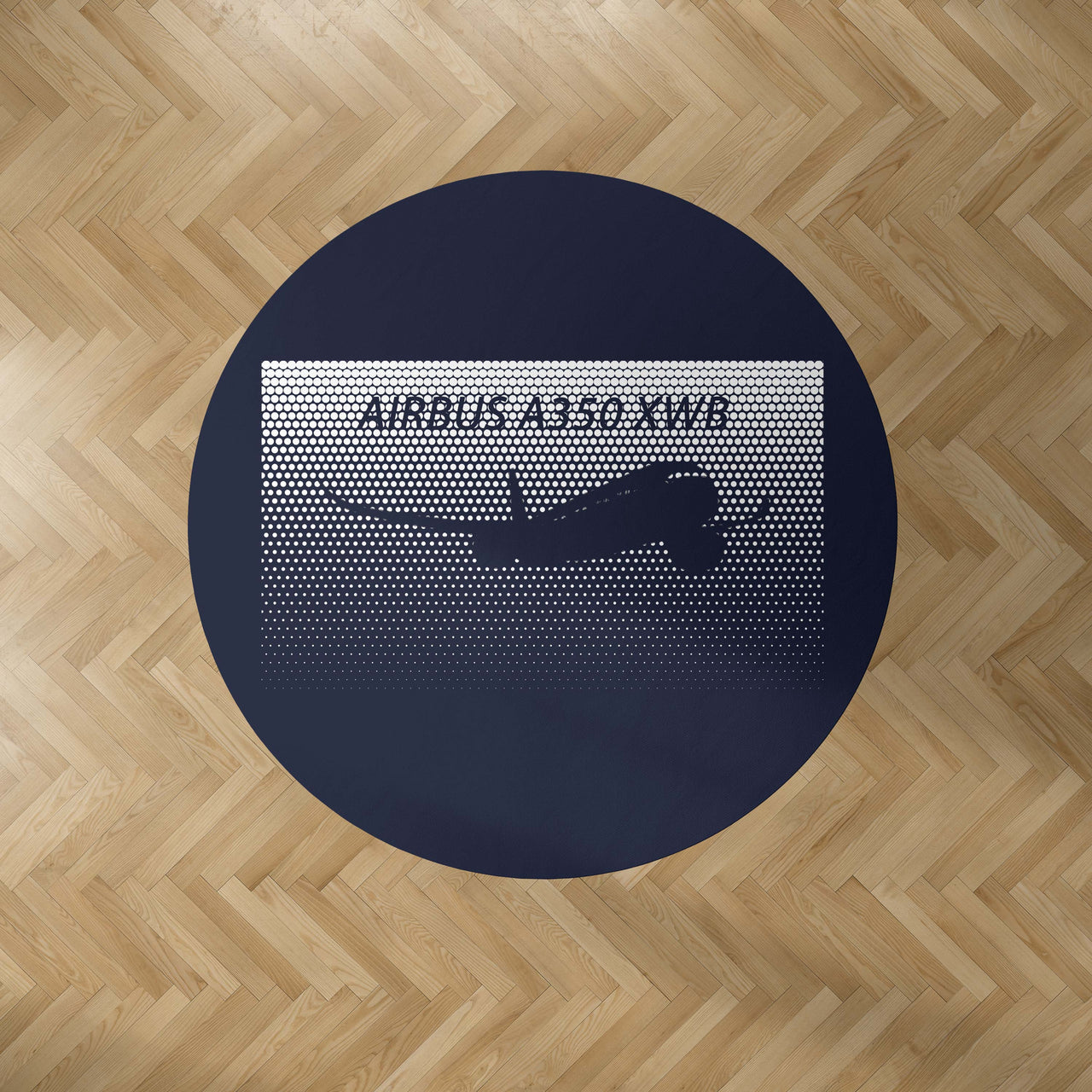 Airbus A350XWB & Dots Designed Carpet & Floor Mats (Round)