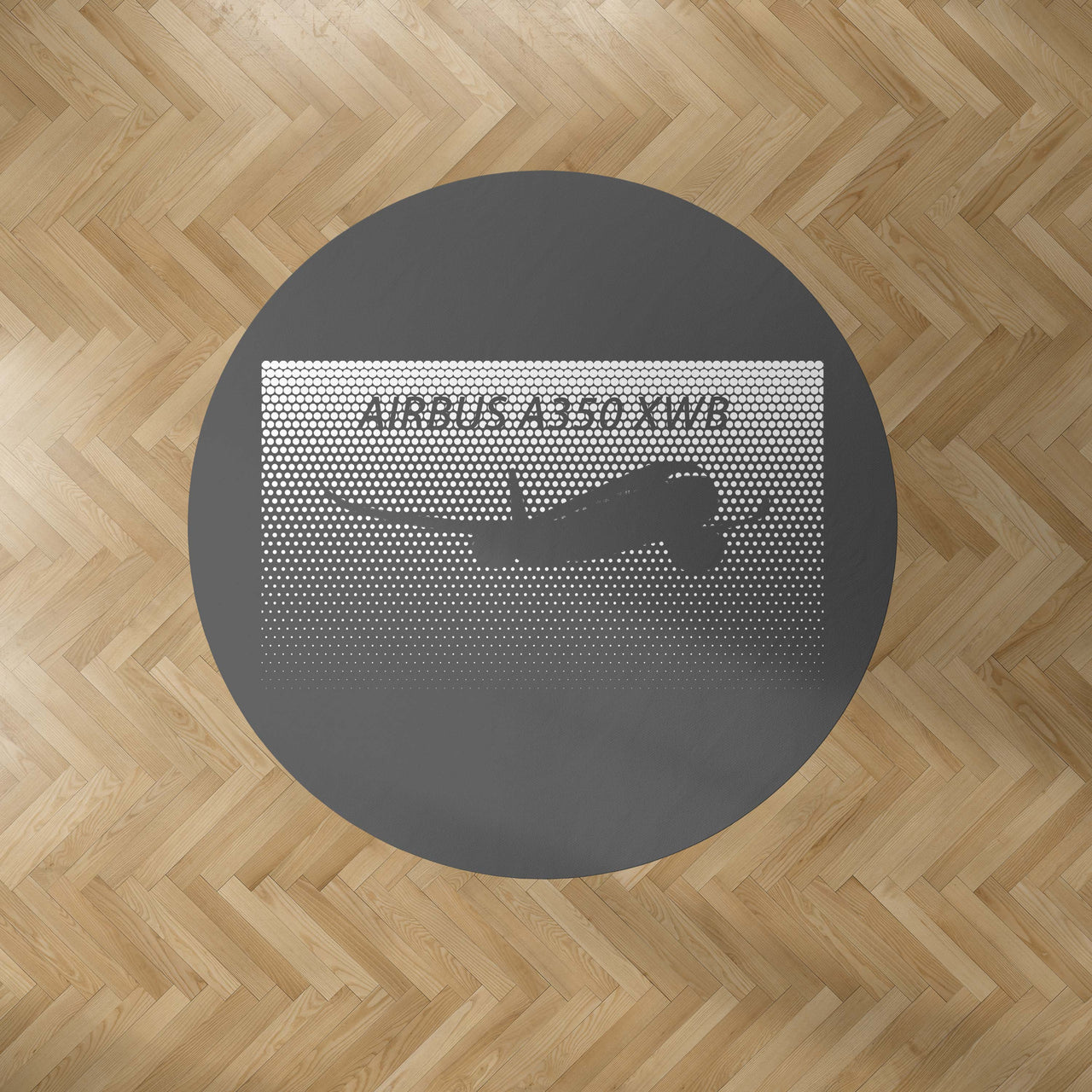 Airbus A350XWB & Dots Designed Carpet & Floor Mats (Round)