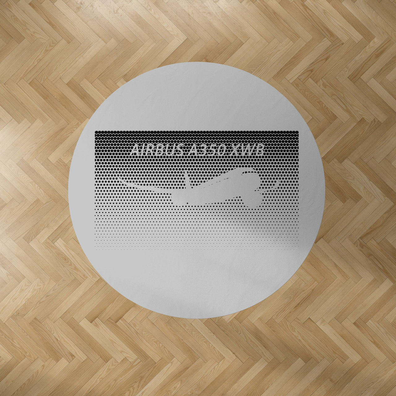 Airbus A350XWB & Dots Designed Carpet & Floor Mats (Round)