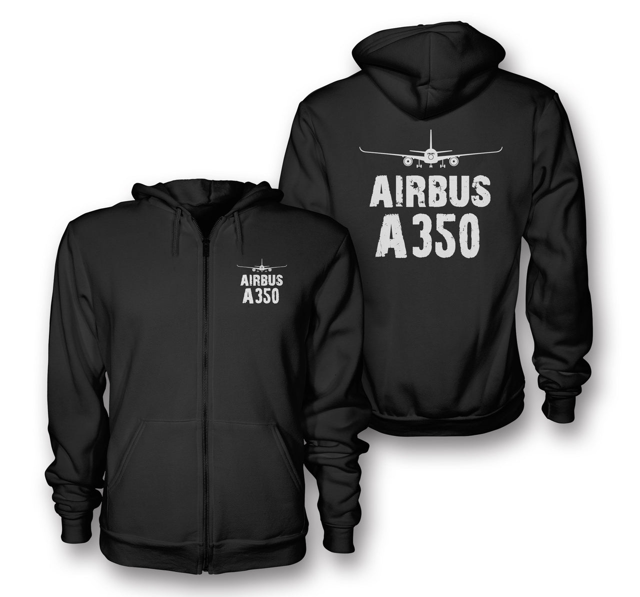 Airbus A350 & Plane Designed Zipped Hoodies