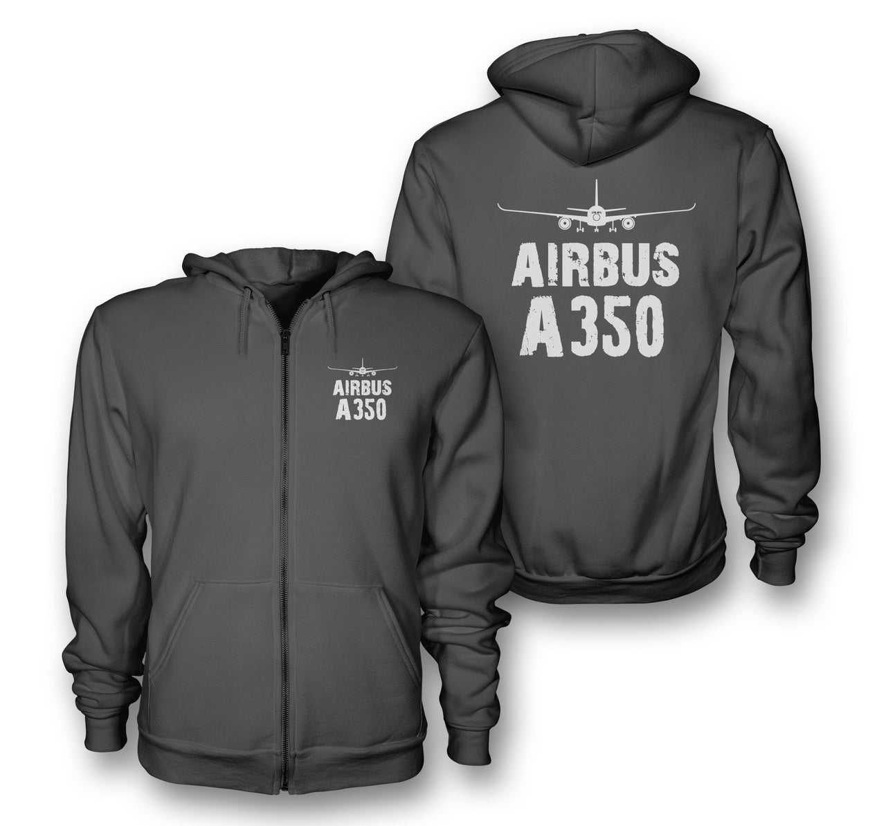 Airbus A350 & Plane Designed Zipped Hoodies