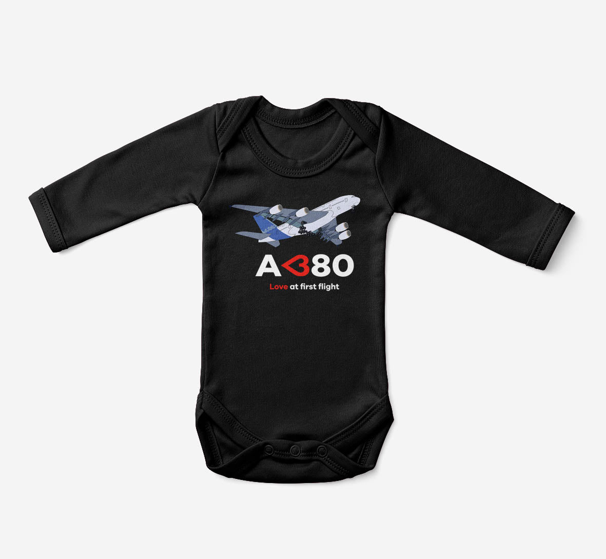 Airbus A380 Love at first flight Designed Baby Bodysuits