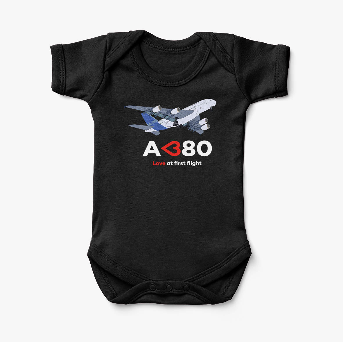 Airbus A380 Love at first flight Designed Baby Bodysuits