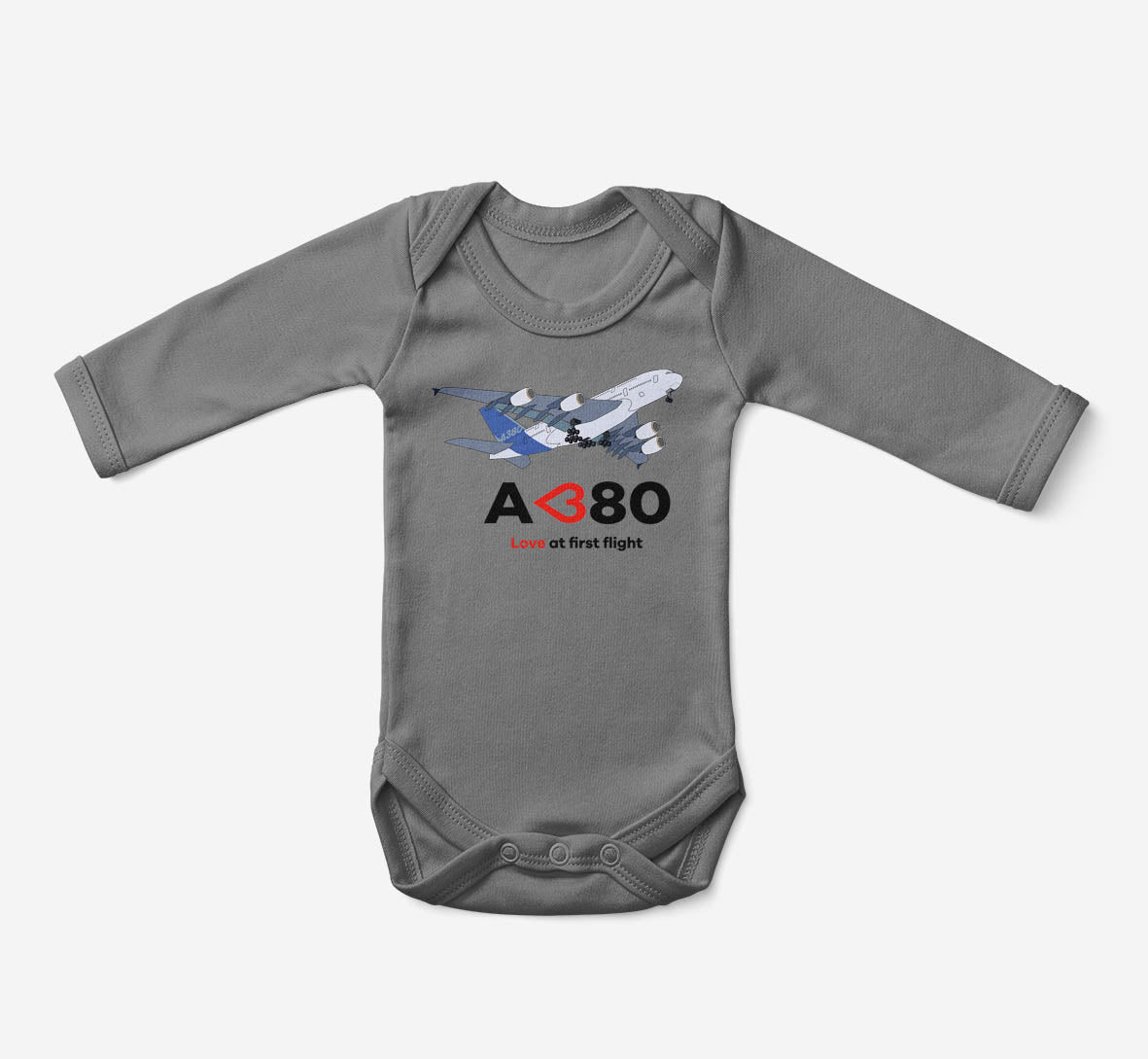 Airbus A380 Love at first flight Designed Baby Bodysuits