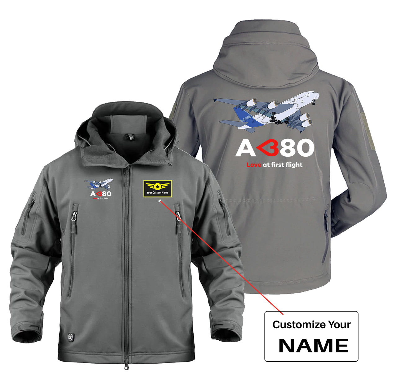 Airbus A380 Love at first flight Designed Military Jackets (Customizable)