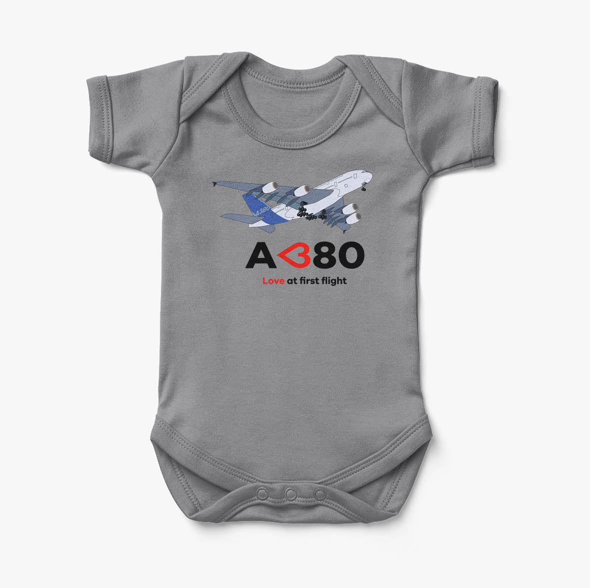 Airbus A380 Love at first flight Designed Baby Bodysuits