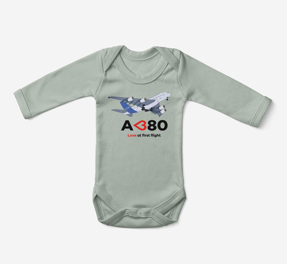 Airbus A380 Love at first flight Designed Baby Bodysuits