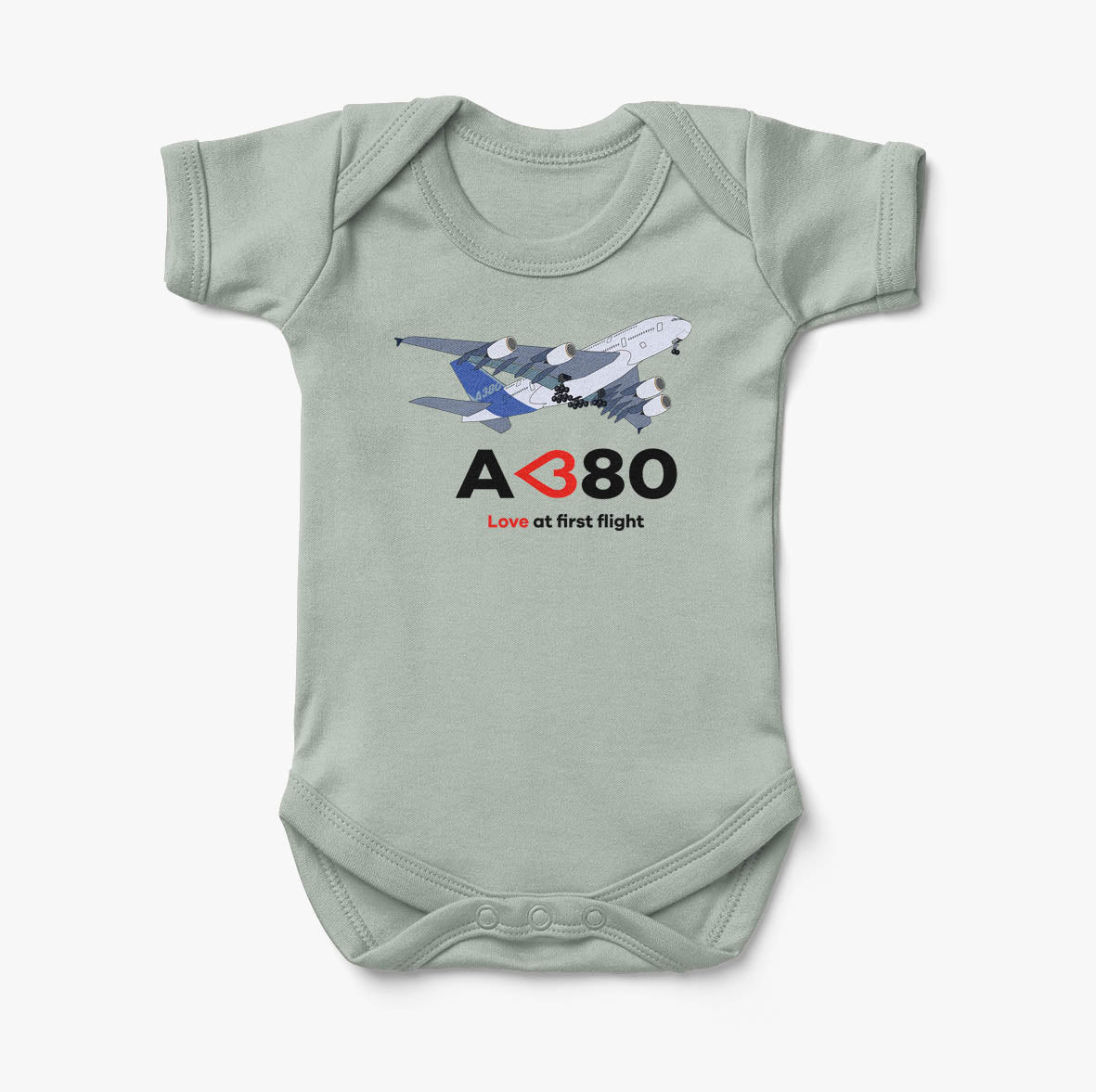 Airbus A380 Love at first flight Designed Baby Bodysuits