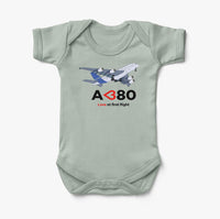 Thumbnail for Airbus A380 Love at first flight Designed Baby Bodysuits