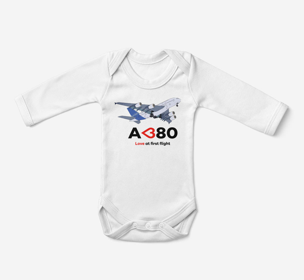 Airbus A380 Love at first flight Designed Baby Bodysuits