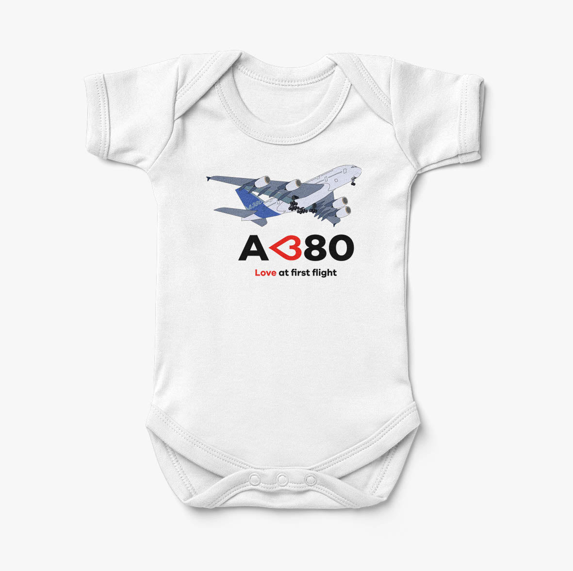 Airbus A380 Love at first flight Designed Baby Bodysuits