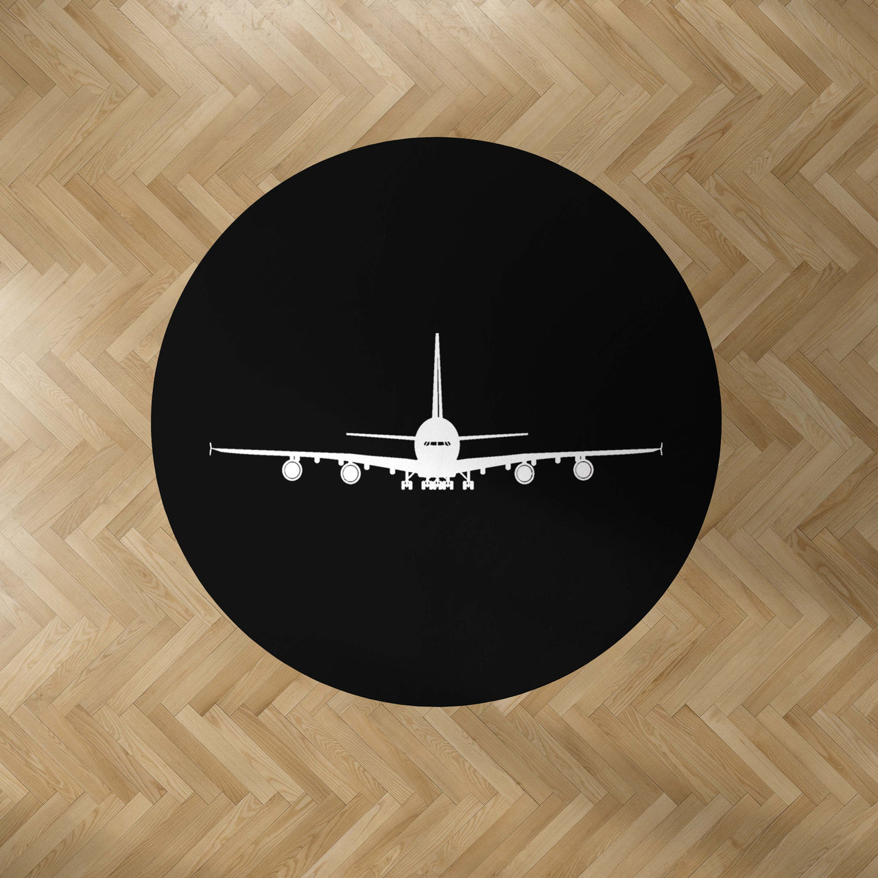 Airbus A380 Silhouette Designed Carpet & Floor Mats (Round)