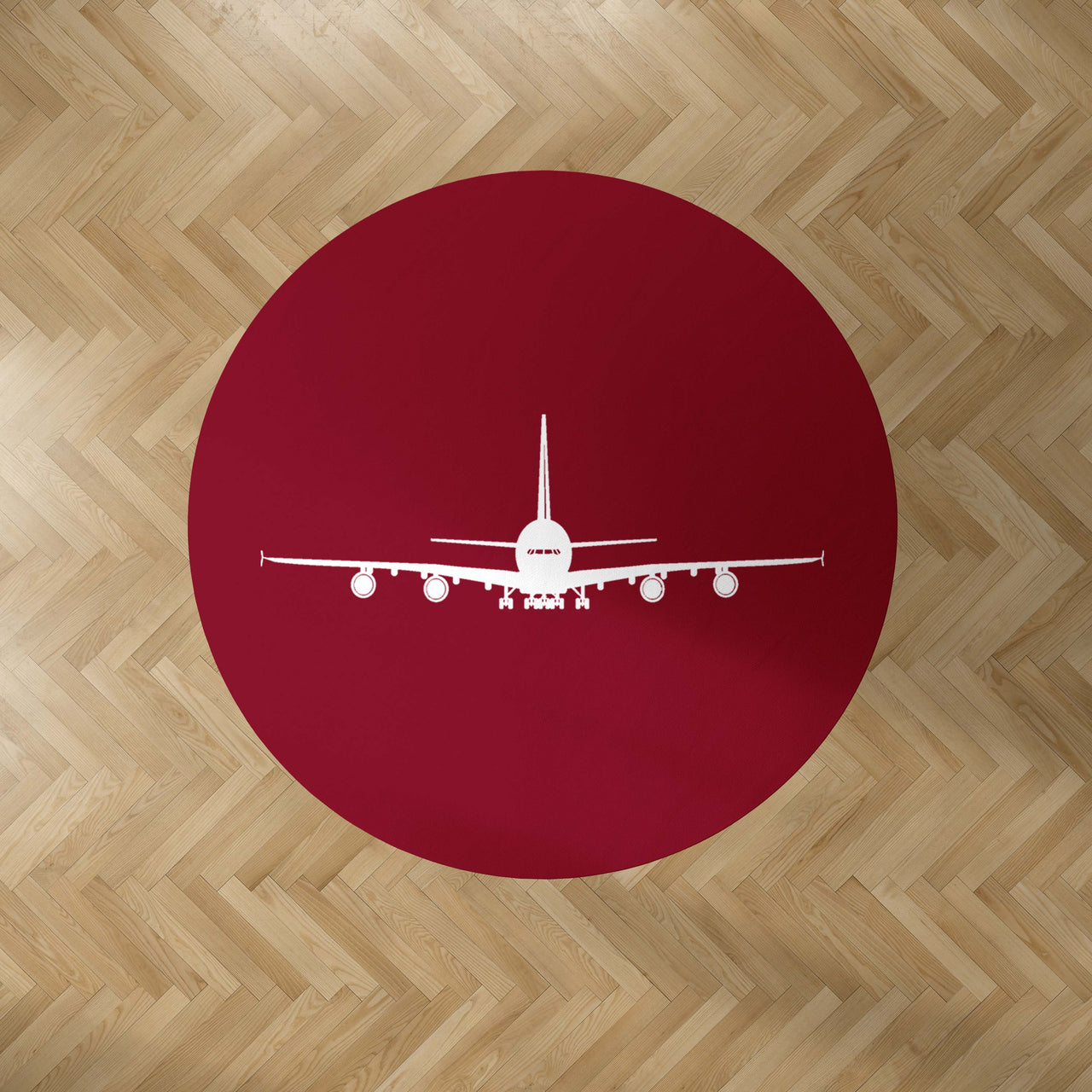 Airbus A380 Silhouette Designed Carpet & Floor Mats (Round)