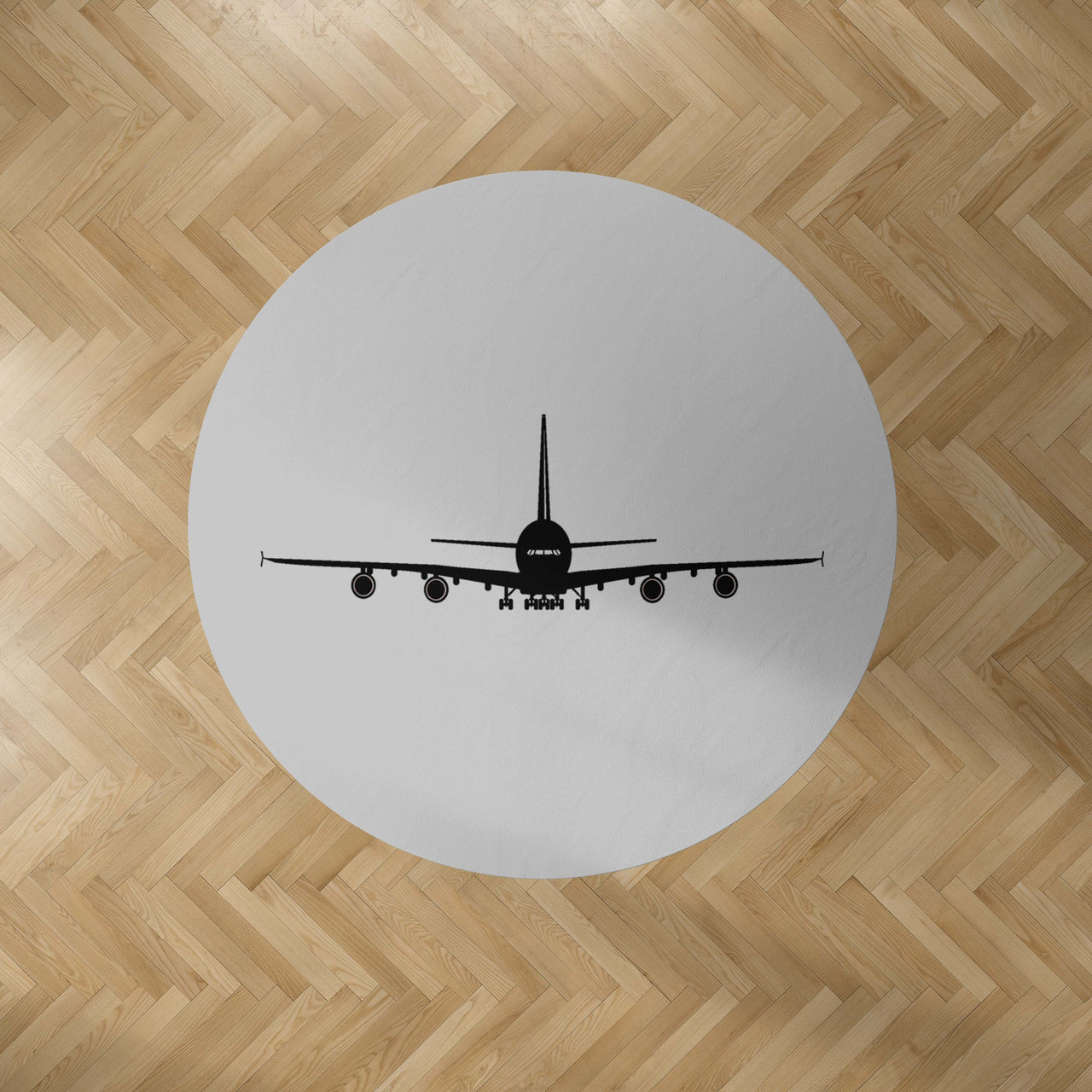 Airbus A380 Silhouette Designed Carpet & Floor Mats (Round)