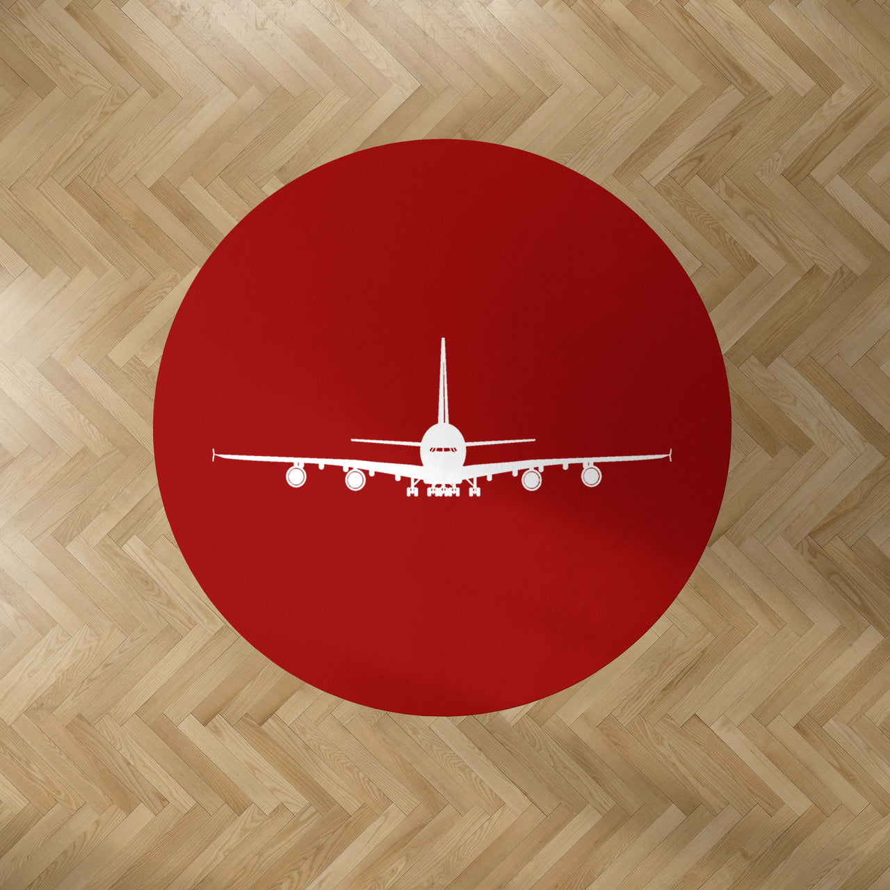 Airbus A380 Silhouette Designed Carpet & Floor Mats (Round)