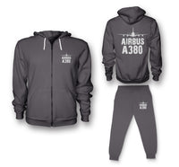 Thumbnail for Airbus A380 & Plane Designed Zipped Hoodies & Sweatpants Set