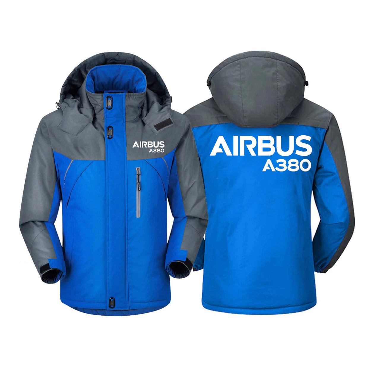 Airbus A380 & Text Designed Thick Winter Jackets