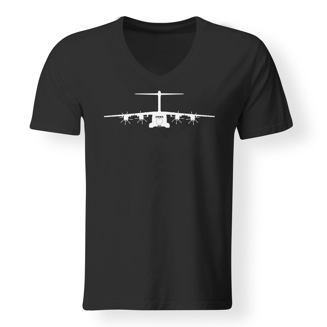 Airbus A400M Silhouette Designed V-Neck T-Shirts