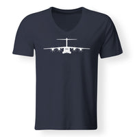 Thumbnail for Airbus A400M Silhouette Designed V-Neck T-Shirts