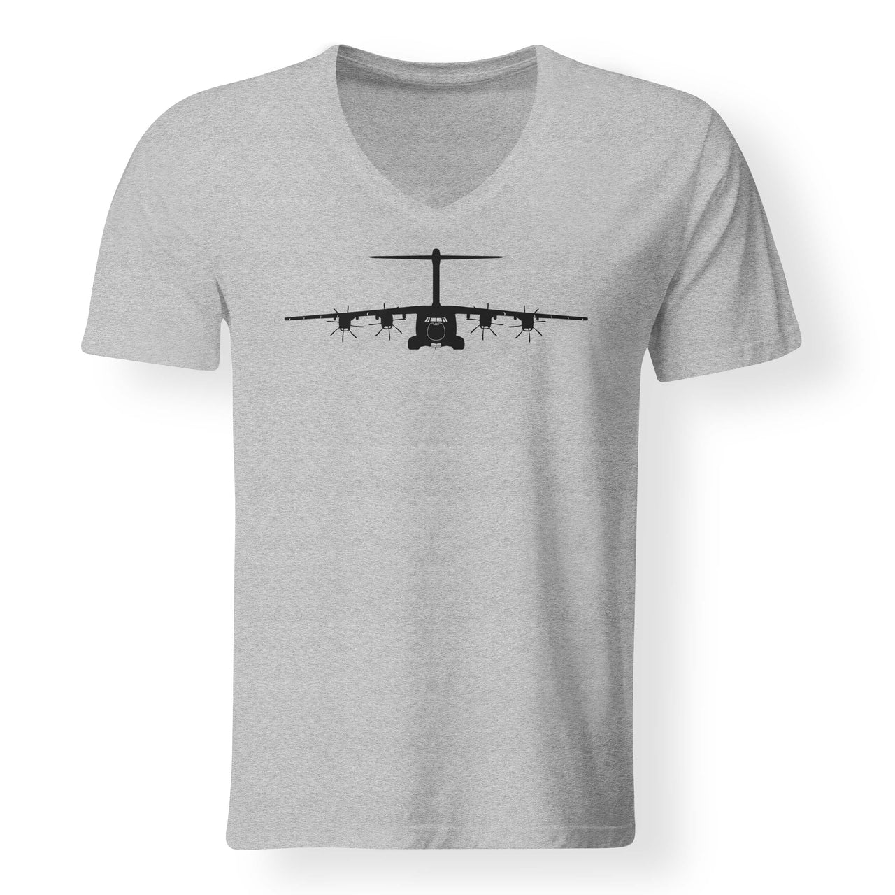 Airbus A400M Silhouette Designed V-Neck T-Shirts