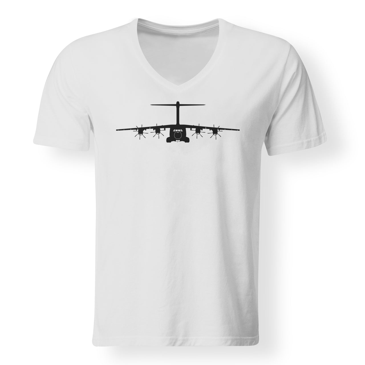 Airbus A400M Silhouette Designed V-Neck T-Shirts