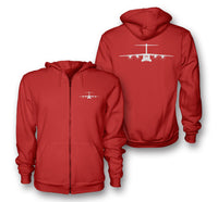 Thumbnail for Airbus A400M Silhouette Designed Zipped Hoodies