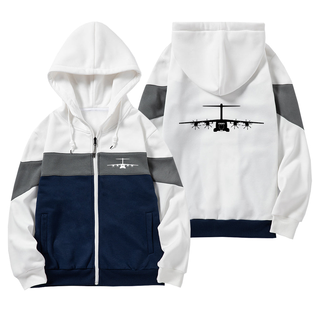 Airbus A400M Silhouette Designed Colourful Zipped Hoodies