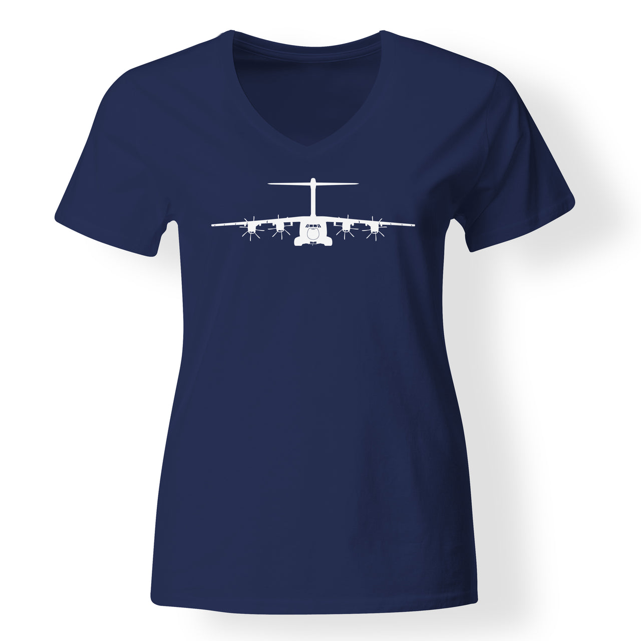 Airbus A400M Silhouette Designed V-Neck T-Shirts