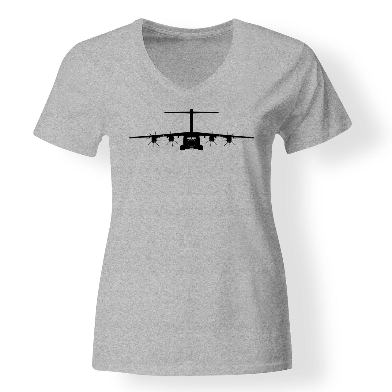 Airbus A400M Silhouette Designed V-Neck T-Shirts