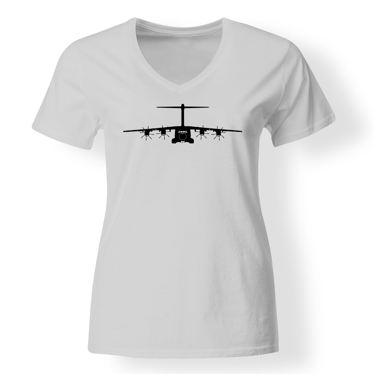 Airbus A400M Silhouette Designed V-Neck T-Shirts