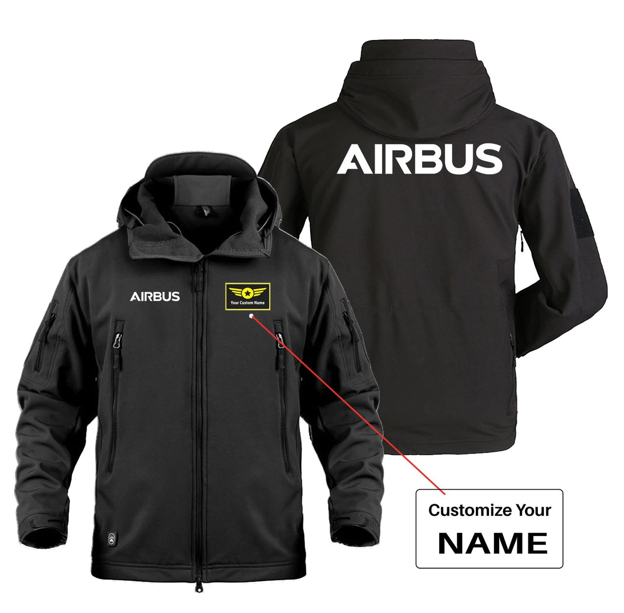 Airbus & Text Designed Military Jackets (Customizable)