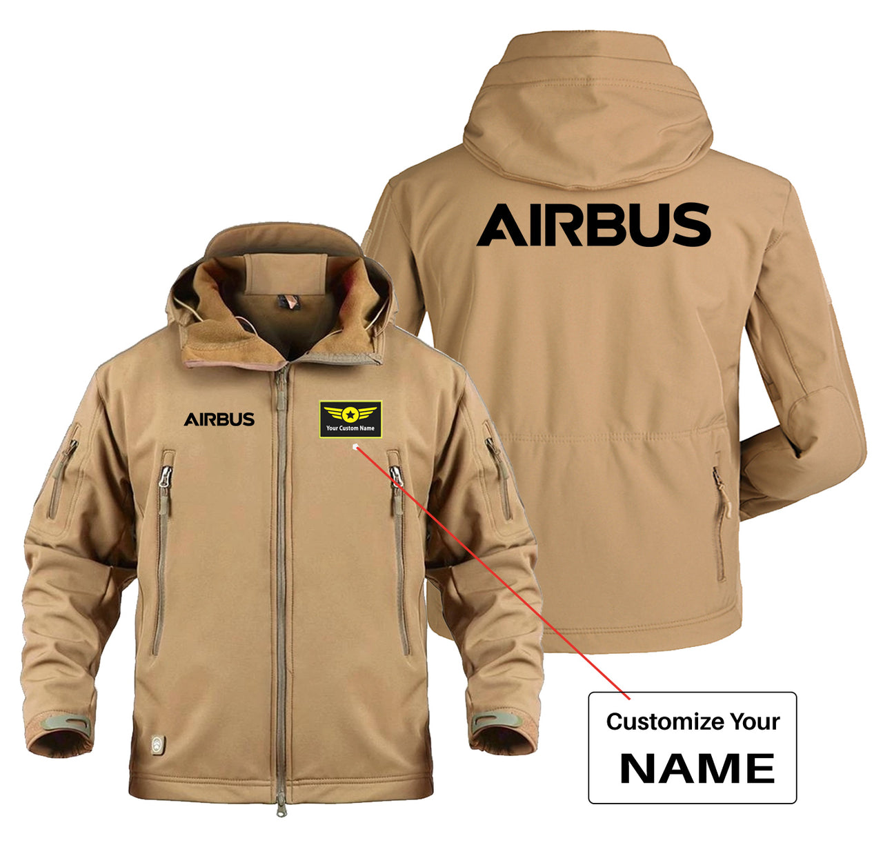 Airbus & Text Designed Military Jackets (Customizable)