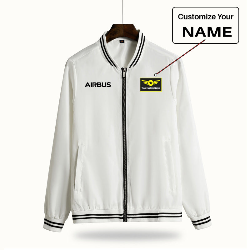 Airbus & Text Designed Thin Spring Jackets