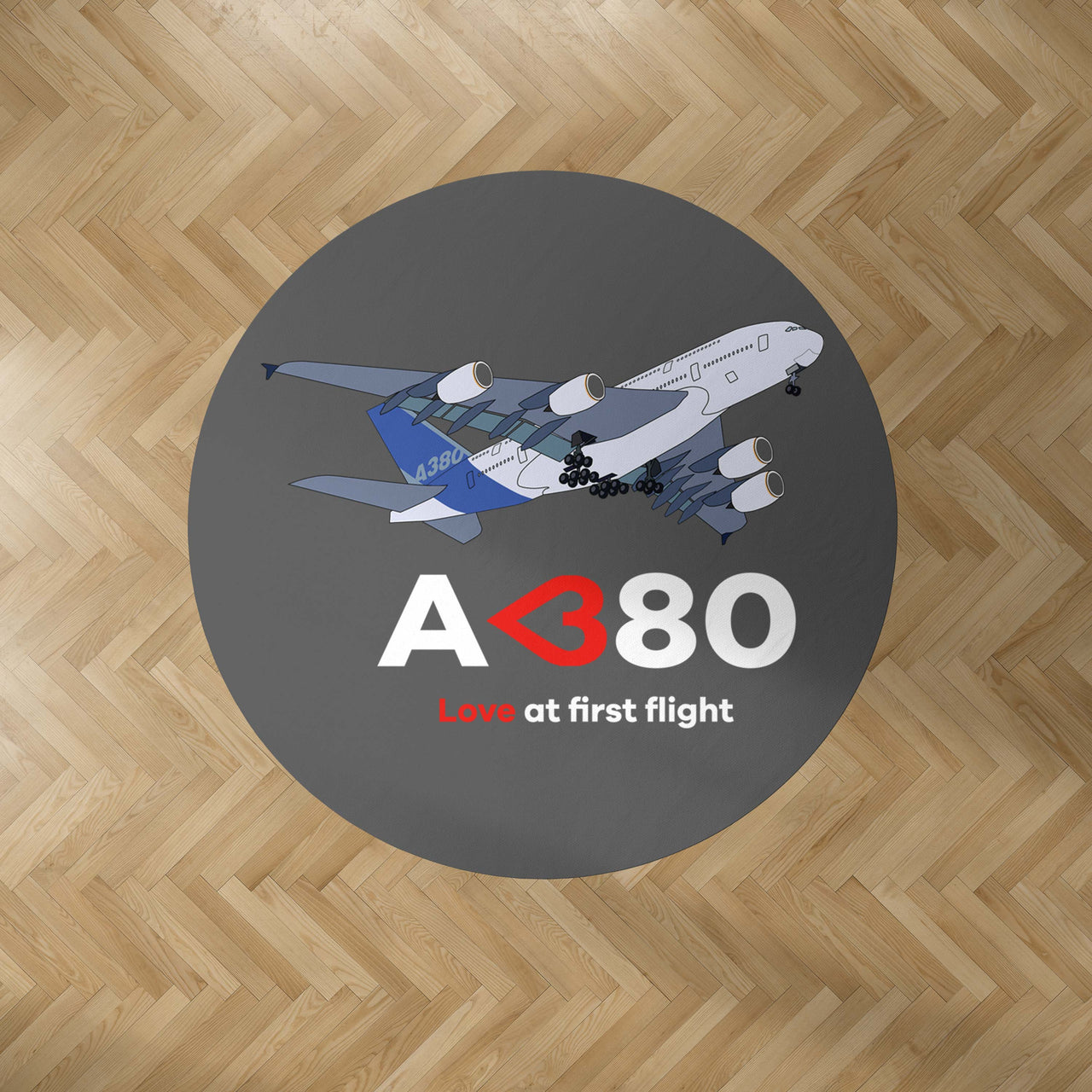 Airbus A380 Love at first flight Designed Carpet & Floor Mats (Round)