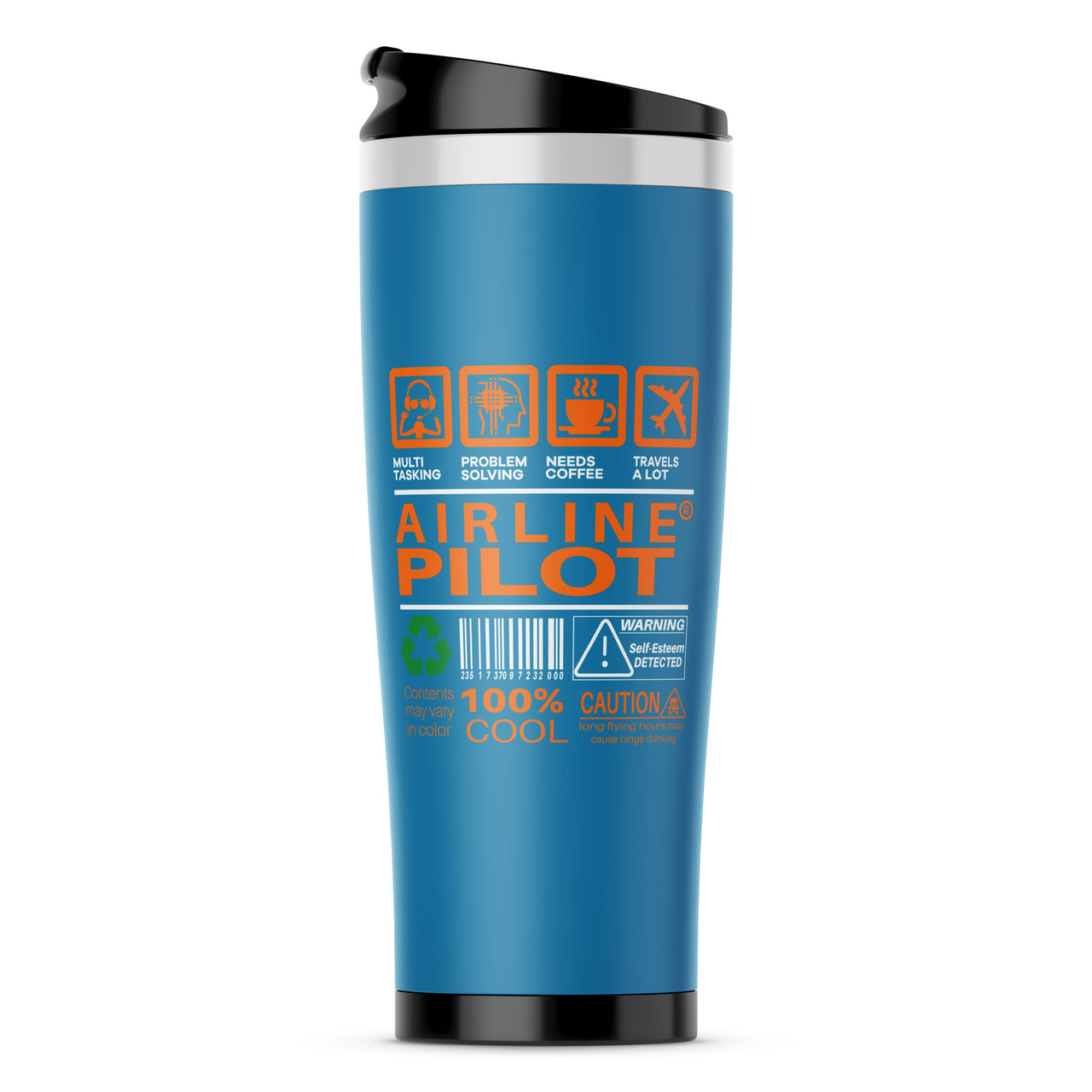 Airline Pilot Label Designed Stainless Steel Travel Mugs