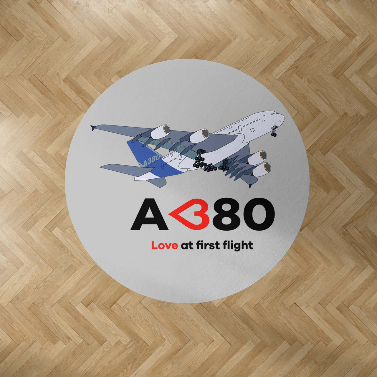 Airbus A380 Love at first flight Designed Carpet & Floor Mats (Round)