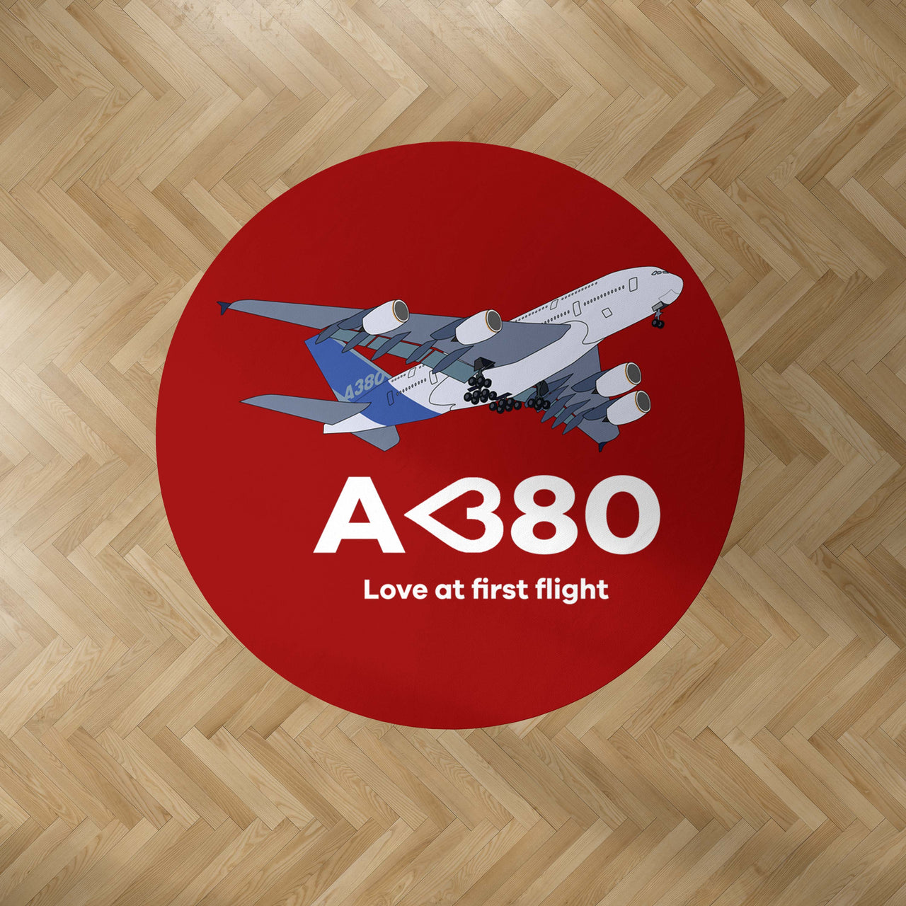 Airbus A380 Love at first flight Designed Carpet & Floor Mats (Round)