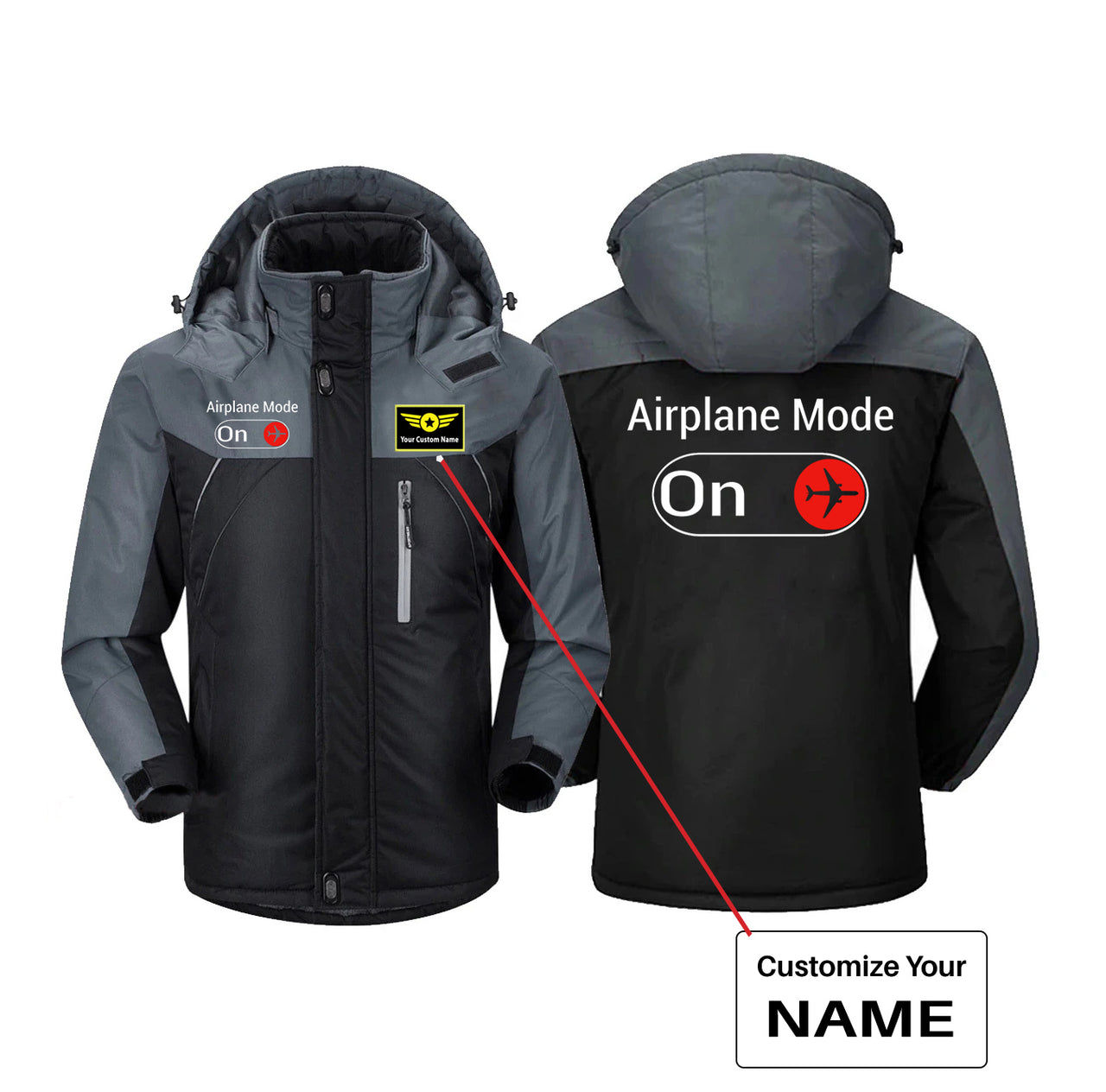 Airplane Mode On Designed Thick Winter Jackets