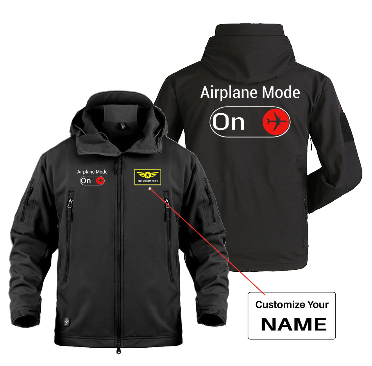 Airplane Mode On Designed Military Jackets (Customizable)