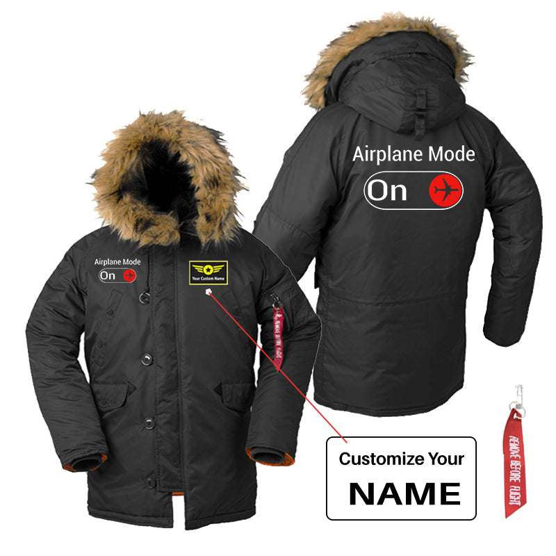 Airplane Mode On Designed Parka Bomber Jackets