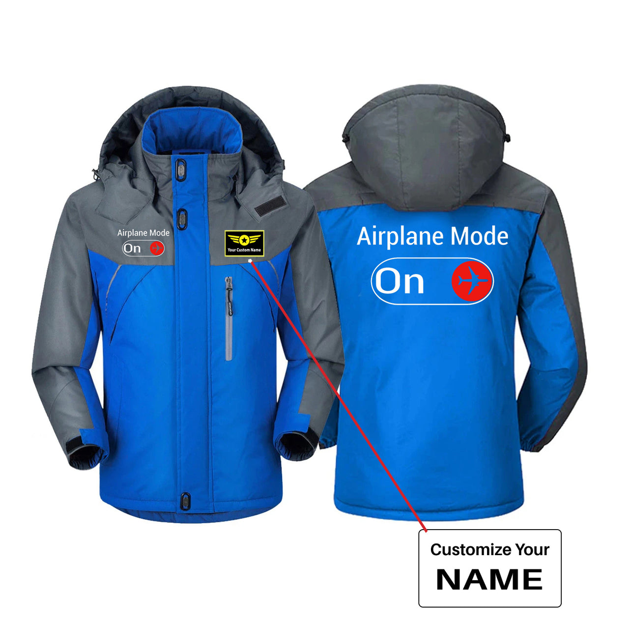 Airplane Mode On Designed Thick Winter Jackets